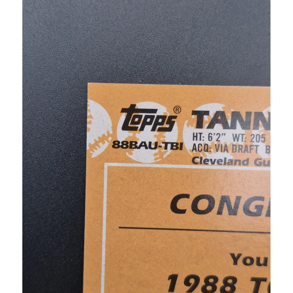 2023 Topps 1988 Tanner Bibee #88BAC-TBI 1988 Rookie Autograph Gold /50 Cleveland
